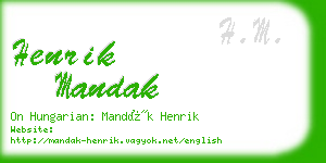 henrik mandak business card